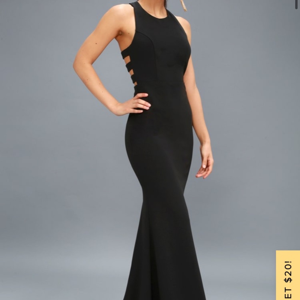 Lulu’s Power of Wow Black Backless Cutout Maxi Dress